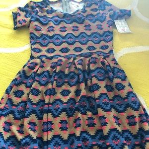 Tan/blue/pink Aztec Amelia